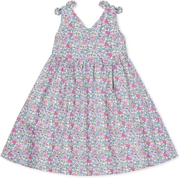 Hope & Henry Girls' Sleeveless Bow Shoulder Swing Dress